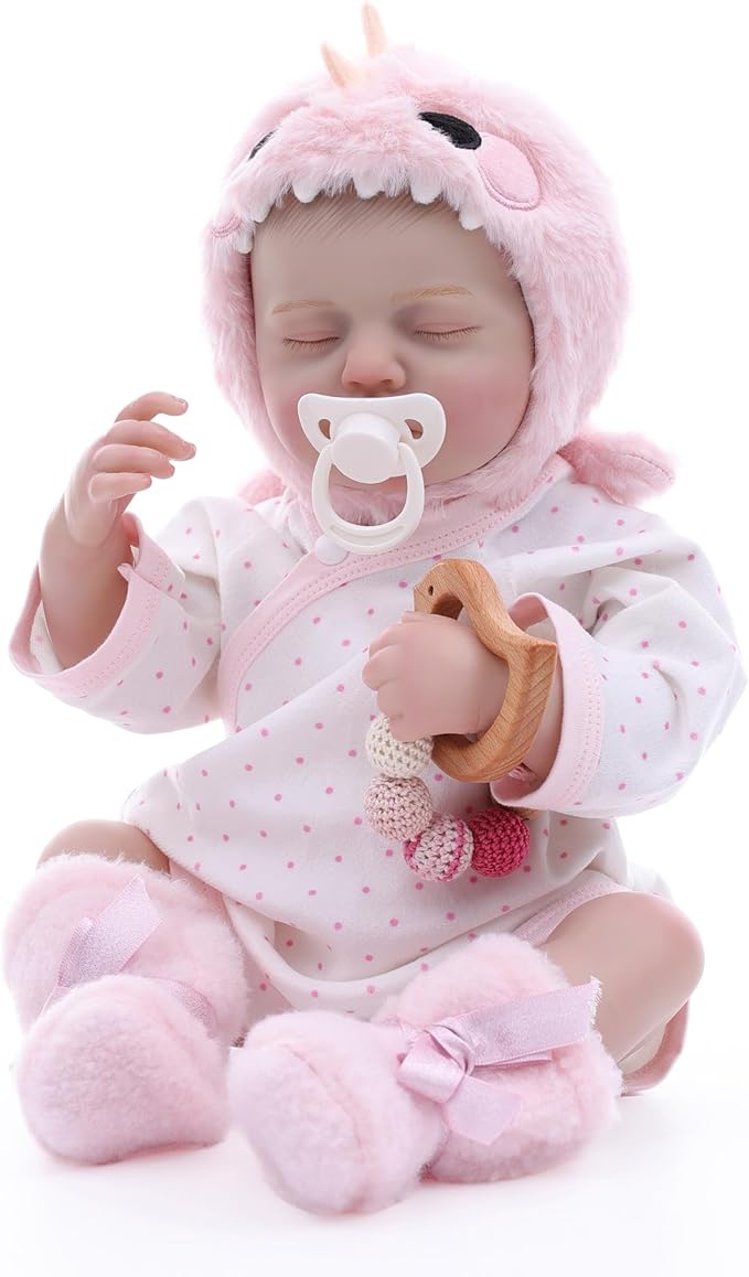 Reborn Baby Dolls – 20 Inch Real Baby Dolls That Look Real, Full Body Vinyl Girl Doll in Pastel Pink Outfit with Hat & Boots, Lifelike Newborn with Accessories, Gift for Girls Ages 3+