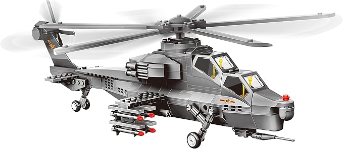Attack Helicopter Air Force Building Block Set – 283-Pcs Helicopter Building Toys Set – Building Block Plane Toy for Kids Older Than 10 and Adults – Compatible with All Building Bricks