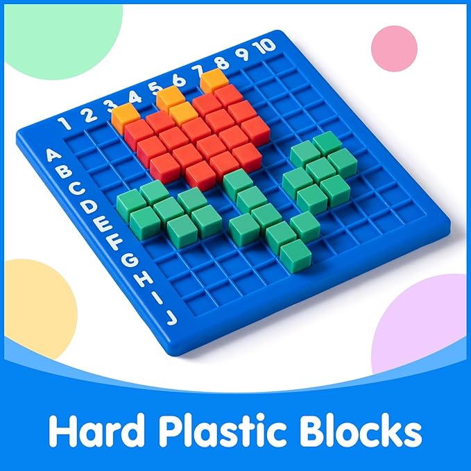 Pixel Art Creator – 400 Hard Plastic Cubes - STEM Toy for 5+ Year Olds, Fine Motor Skills Game & Kinder Classroom Must-Have