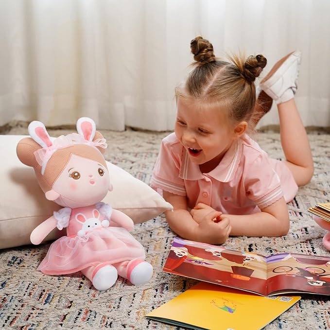 OUOZZZ 13" Soft Baby Doll Toys for 1 + Year Old Girl Gifts - Easter Gifts Bunny Plush for Kids Easter Toys Decorations Basket Stuffers for Toddlers Infants