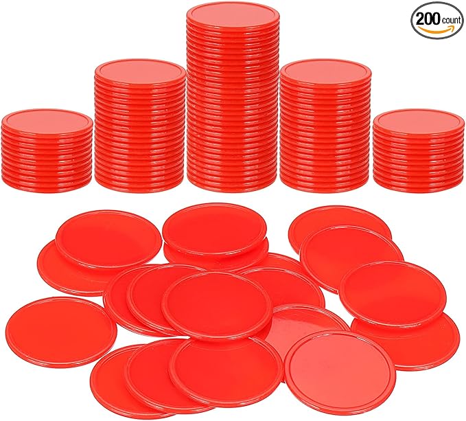 uxcell Plastic Poker Chips, Learning Counters Counting Counters Disk Marker Opaque Game Token for Game Play Math Counting