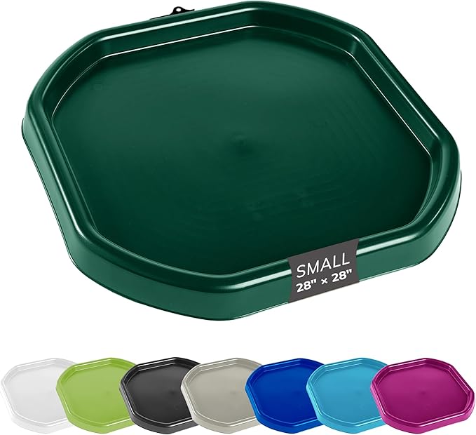 MEKA Tuff Tray for Sensory Play, Sensory Tray for Kids, Toddler Water Table, Tuff Spot Sensory Bin for Toddlers (Dark Green, Small (28" x 28"))