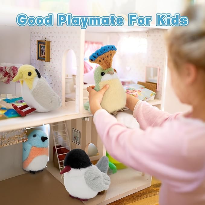 Muiteiur 6 Pcs Bird Stuffed Animals Set,6 Inch Soft Plush Toy, Stuffed Animal Bulk for Kids Boys Girls, Bird Lovers, Birthday Theme Decor