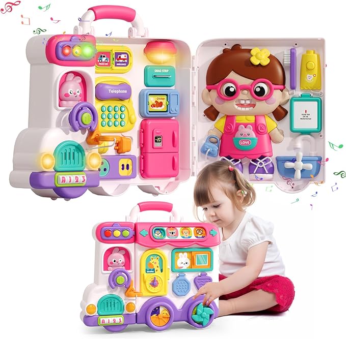 Busy Board Montessori Toys Gift for 1-2 Year, Early Educational Montessori Toys for Toddler 1-3, Birthday Gifts Toy for 1 2 Year Old, Ideas 1 Year Old Birthday Gift Toy