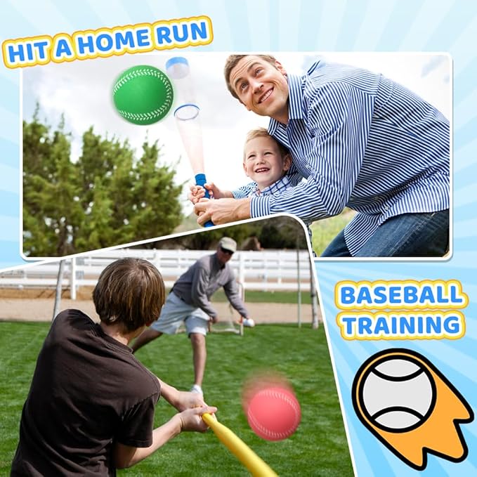 Dilabnba 6PCS Foam Baseballs, Softballs Practice Training Ball for Kids Beginners, Hand Exercise Squeeze Ball for Kids Adults, Safe Throwing, Catching and Batting Practice (2.6inch)