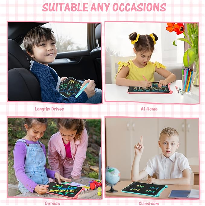 EooCoo Toddler Toys, LCD Writing Tablet for Kids 2 Pack, Kids Stocking Stuffers, Toddler Travel Essentials Drawing Pad, No Mess Coloring Books, Road Trip Activities, Age 3-5 Boy Girl Gifts - 8.5 Inch