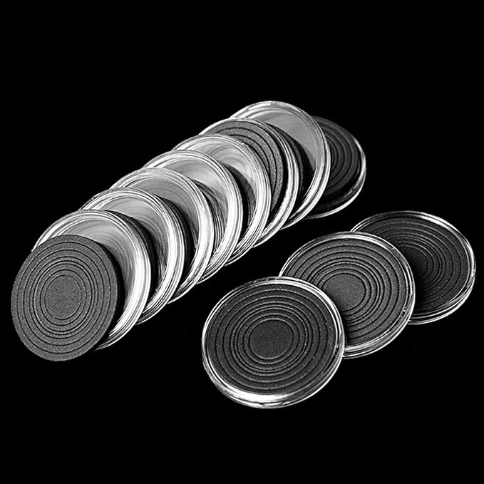 MUDOR 108 Pieces Silver Dollar Coin Holder, 41mm Storage Case with Lock, Coin Holders with 10 Size Gaskets, Coin Collection Supplies for Cent,Nickel,Quarter, Morgan,Silver Eagle