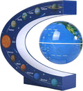 Floating globe, Magnetic Levitating Geographic Globes with LED Lights, Desk Spinning Rotating Globes for Kids, Men and Family (Blue)