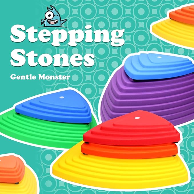 Gentle Monster Stepping Stones for Kids, Set of 6/8/11 PCS for Balance with Non-Slip Bottom - Exercise Coordination and Stability（11 PCS Classic）