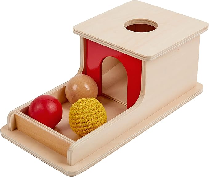 Adena Montessori Wooden Toy for 6-12 Month Baby 3 Balls,Sorting and Stacking Colorful Learning Education Toy for Toddler Kid 1-2 Year Old, Preschool Girl and Boy Gift(Full Size Textures)