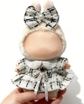 Clothes for LABUBU 17cm Doll (NO Doll), Outfit for LABUBU, Dress and Hairpin Set for LABUBU Dress Up, Fashion and Premium Dolls Accessories for LABUBU (Style P)