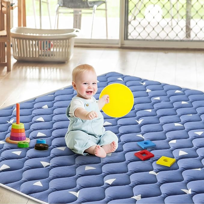Baby Play Mat for Floor 71" X 59", Premium Thicken Foam One-Piece Crawling Mat, Extra Large Non-Slip Cushioned Activity Playmats for Babies, Toddlers, Infants, Play & Tummy Time