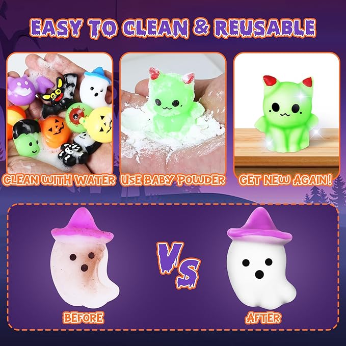 24 PCS Halloween Squishy Toys for Kids Halloween Party Favors Classies Character Squeeze Toys for Trick or Treat Gifts Bulk,Goodie Bags Stuffers for Kids Treat Bags Gifts Classroom Rewards