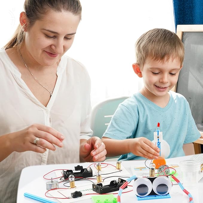 STEM Electric Circuit Kit for Kids Ages 8-12, Electrical Circuits Science Project Light Bulb Experiment, Educational STEAM Kits Electricity Toys Boys Girls Electronic Activities 6 7 8 9 10 12 Year Old