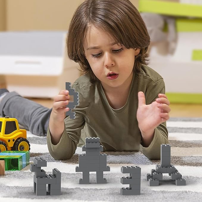 500 Piece Dark Gray Bricks Bulk, Gray 2x4 Building Bricks Flat, Compatible with Lego Parts and Pieces: 2x4 Dark Grey Bricks(Color: Dark Gray)