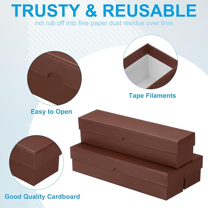 PATIKIL Coin Storage Box, Coin Collecting Cardboard for Collectors, Brown, 3 Pcs