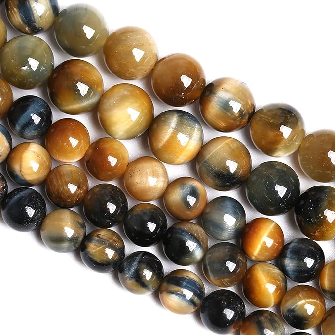 12mm 32PCS Natural Stone Dreamlike Blue Tiger Eye Beads for Jewelry Making DIY Bracelet