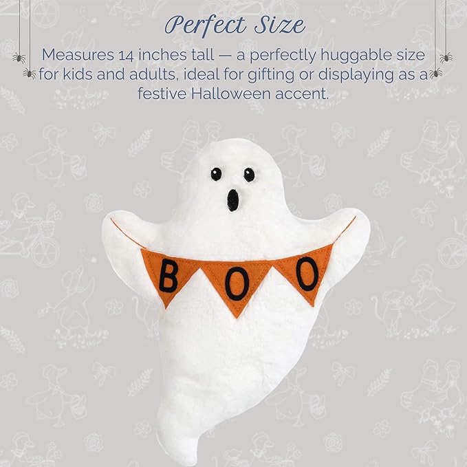 MON AMI Happy Ghost Plushie | 14 inches Premium Boo Ghost Toy | Soft Halloween Plush for All Ages | Cute Trick-or-Treat Gift & Halloween Decoration