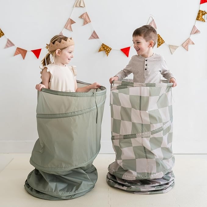 3 Sprouts Kids Play Tunnel - Pop Up Collapsible Tunnels with Recycled Fabric - Fun Crawling Tunnel for Toddler, Baby, Children to Crawl Through, Gross Motor Toy for Indoor Play - Green
