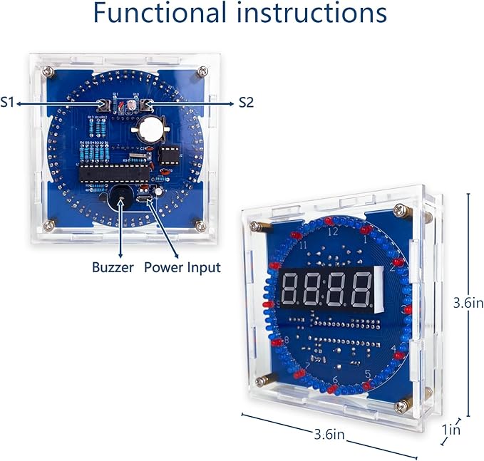 YYSOLDER soldering practice kit Digital tube electronic clock Rotating LED running light Light control Temperature control Multi-function clock Learning soldering kit