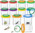 Coopay 12 Pieces Magnifying Insect Box Bug Viewer Critter Insect Cage Bug Magnifier Container Bug Catcher Cage Bug Jar Collecting Kit for Children, Kids Science Nature Exploration Tools