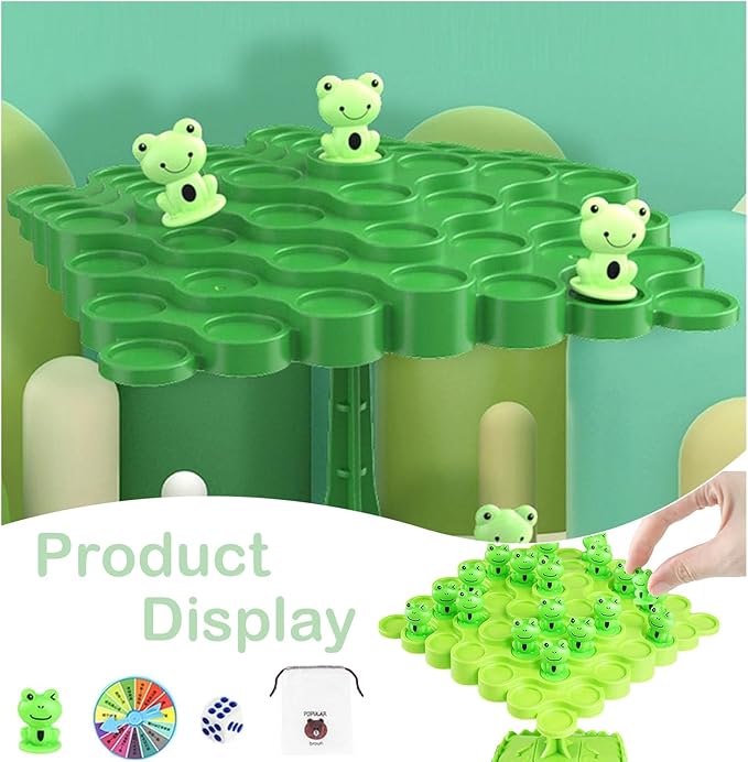 Frog Balance Game，Balance Board Game，Two-Player Balanced Tree Board Game, Montessori Frog Balance Tree Educational Toys, Children Desktop Game Gift for Boys Girls
