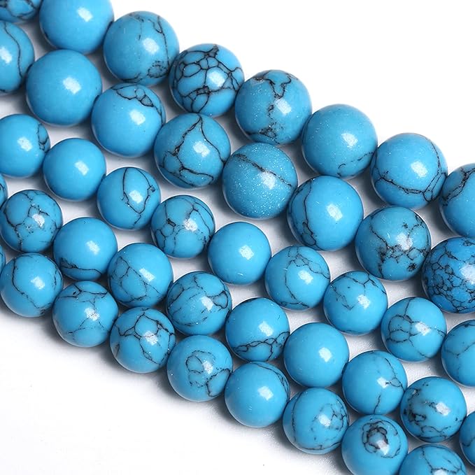 6MM 60PCS Blue Turquoise Spacer Loose Beads for Jewelry Making DIY Bracelet Necklace