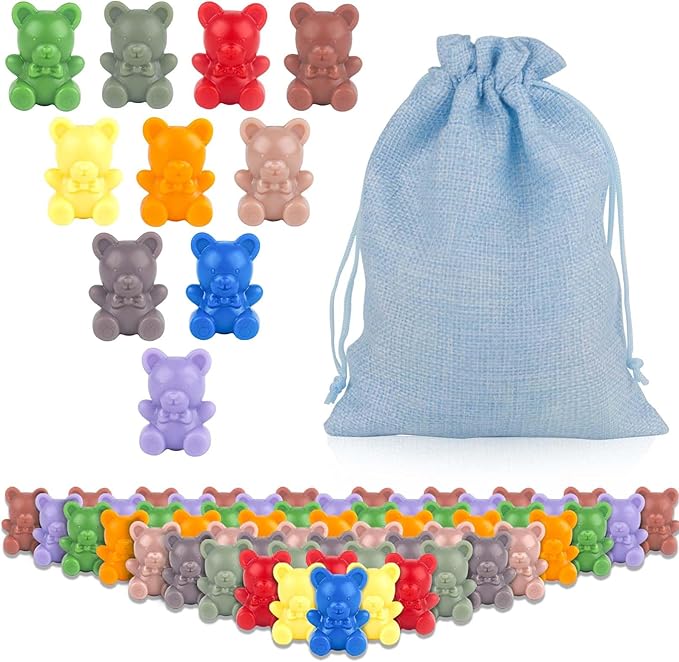 XINHUIDALSQ Rainbow Counting Bears Set of 100, 10 Colors Sorting Teddy Plastic Bears Math Manipulatives for Toddlers, 1 Inch Bear Conters Ages 3+ Kids