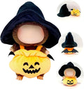 17cm Doll Clothes Set, Halloween Themed Costume, Pumpkin Outfit and Witch Hat for 6.7inch Dolls Suit, Cute Fashion Dress Up Clothes Accessories for 1st/2nd/3rd Gen Doll