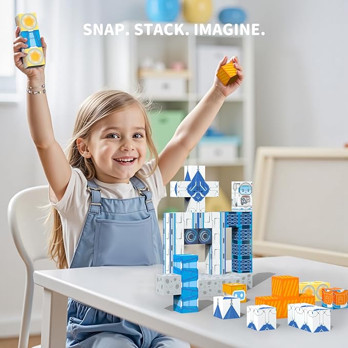 Magnetic Blocks Magnet Toys for Kids - 154Pcs Magnetic Building Blocks Cubes, STEM Montessori Sensory Toys for Boys Girls Age 3 4 5 6 7 8 9 10 Birthday Gifts