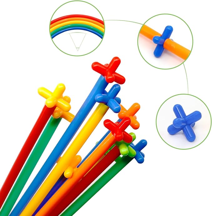 Creative Straw STEM Building Toys 450Pcs Aged for 3-5 5-7 Preschool Kids Constructor Toy Thin Tube Toy DIY Educational Interlocking Plastic Engineering Toys Kit for Boys and Girls