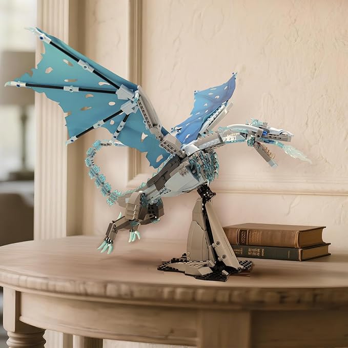 Ideas Ice Dragon Building Set，Compatible with Mainstream Brands Adults Collectible MOC Dragon Model STEM Toy for GOT Fans Home Decor,Creative Gift for Kids Boys & Girls 8-16 (1019 PCS)
