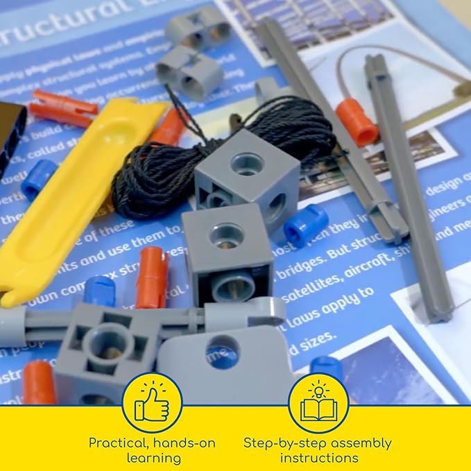 Thames & Kosmos Structural Engineering: Bridges & Skyscrapers | Science & Engineering Kit | Build 20 Models | Learn about Force, Load, Compression, Tension | Parents' Choice Gold Award Winner, Blue