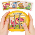 Rotating Puzzle for Kids 3 4 5 6 7 8 Year Old, 4 Puzzles in 1, Toddlers Travel, Car, Airplane, Road Trip Activities, Fine Motor Skills, Fidget, Gift for Boys & Girls Ages 3+ (Dinosaur)