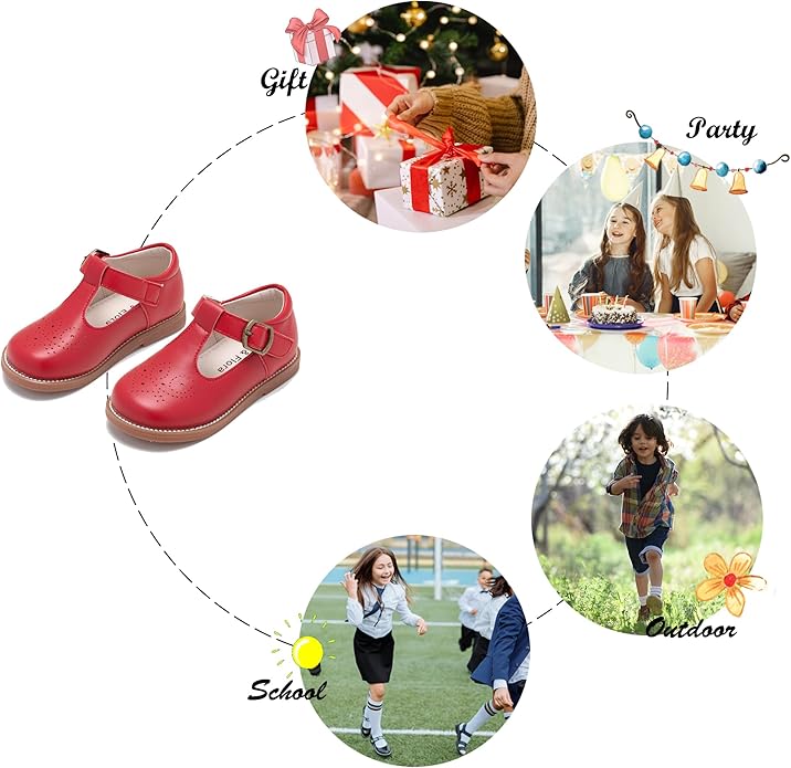 Felix & Flora Toddler Little Girl Mary Jane Dress Shoes - Ballet Flats for Girl Party School Shoes