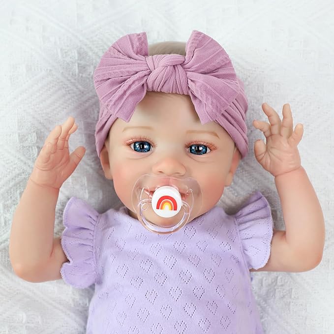 SCOM Realistic Reborn Baby Dolls - 20 Inch Lifelike Newborn Baby Dolls Adorable Girl, Real Life Baby Doll with Accessories, Soft Baby Doll Reborn Gift for 3+ Yrs Kids, Birthday, Christmas, Education