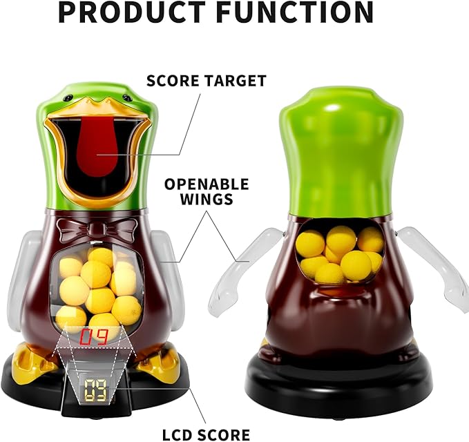 BABY HOME Duck Shooting Toys for Kids 3-5 Years, 2 Packs of Foam Shooting Toy with Movable Shooting Game, Interactive Competition Game Gifts for Boys and Girls Ages 6 7 8 9+ Years Old