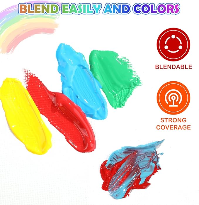 AROIC 16Colors Kids Washable Finger Paint, Non-Toxic, Art Painting Supplies for Toddlers, Finger Painting Supplies for Kids, Hand Paint Set DIY Crafts