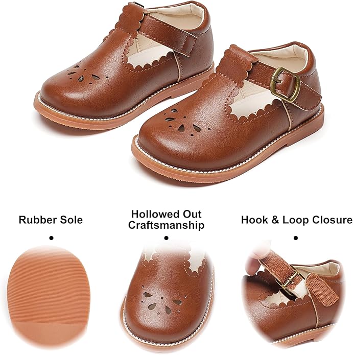 Felix & Flora Toddler Little Girl Mary Jane Dress Shoes - Ballet Flats for Girl Party School Shoes
