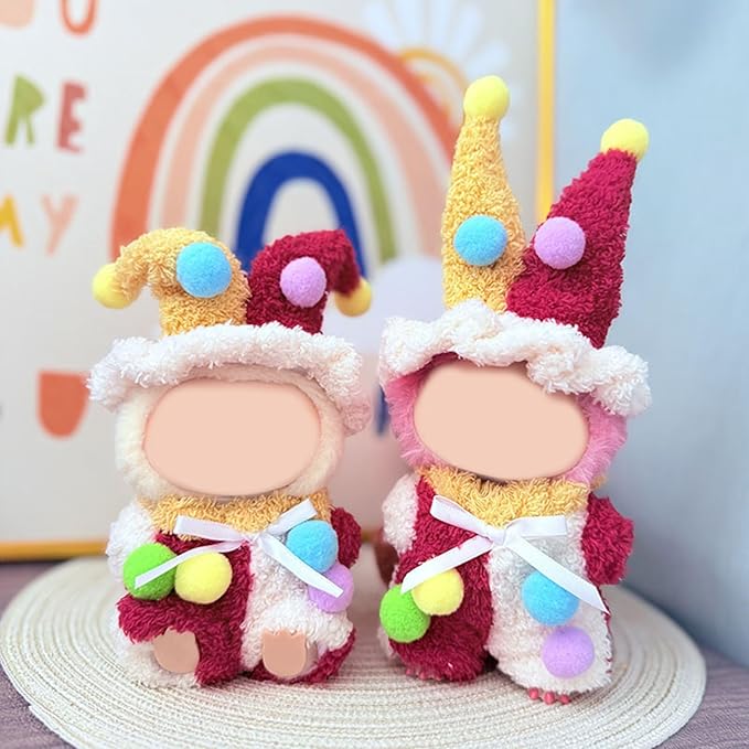 17CM Doll Clothes Set Colourful Hat + Jumpsuit, Fashion Cute Dress-Up Clothes for Doll Accessories Outfit(No Doll Included)(LBB Clothes 6)