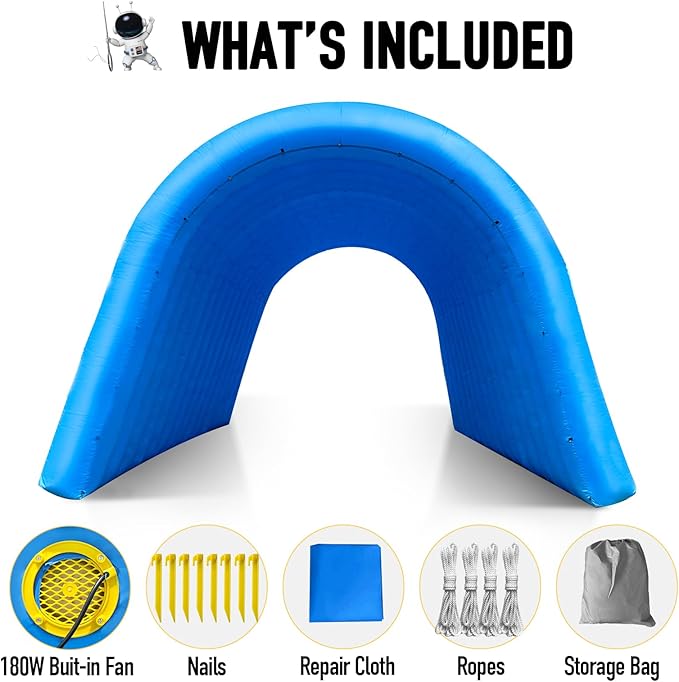 Inflatable Sports Tunnel Entrance with Built-in Blower – Advertising & Event Archway for Exhibitions, Shops, Supermarkets & Schools (Blue, 16x10x10Ft)