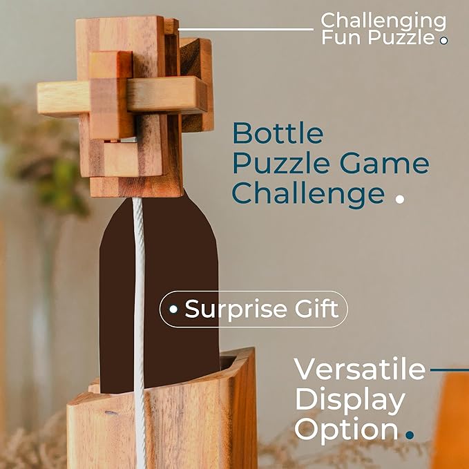 BSIRI Think for Bottle Puzzle Challenging Brain Teaser and Holder Game Functional Storage Ideal for Bottles Lover and Fun Gifts Hard Games