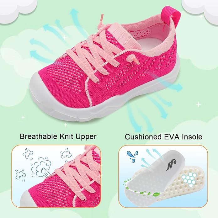 JIASUQI Toddler Shoes for Boys Girls Slip on Sneakers Wide Toe Walking Shoes Toddler Sock Shoes