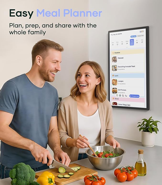 Cozyla Mate Digital Calendar+ 2: 32 Inch Wall Touch Screen Chore Chart Customize Dashboard Smart Electronic Calendar for Family Schedules Meal Planner Supports All Google Play Apps Wall Mount Black