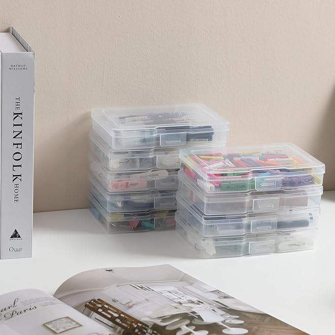 novelinks Photo Case 4" x 6" Photo Storage Box - 10 Inner Picture Storage Container (Black, 1 Pack)