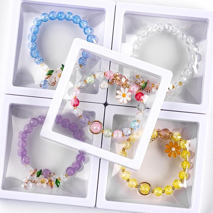 XSEINO About 1200PCS 6mm Glass Beads Bracelet Making Kit,24 Assorted Black and White Series Colorful Crystal Beads for Bracelet and Jewelry Making and DIY Crafts,Friendship Bracelets