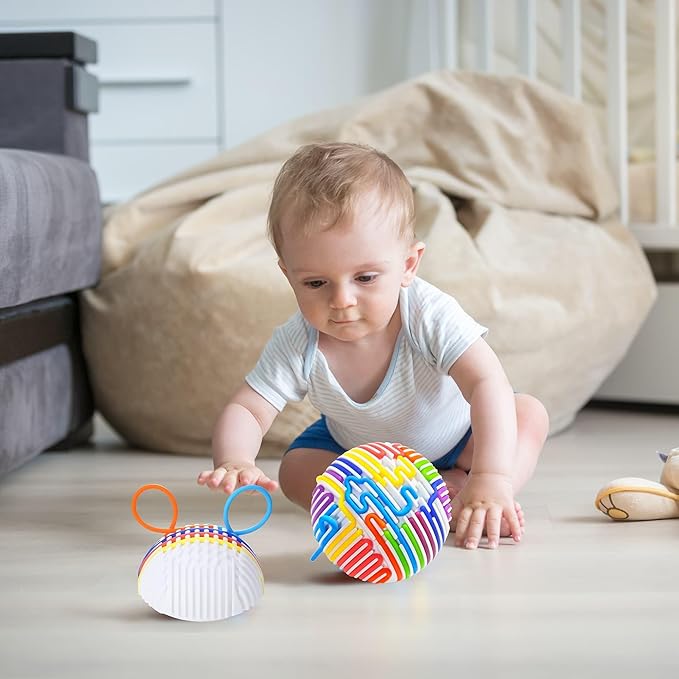 PINU Sensory Fidget Board Ball Toy - Activity Board with 24 Strings - Educational