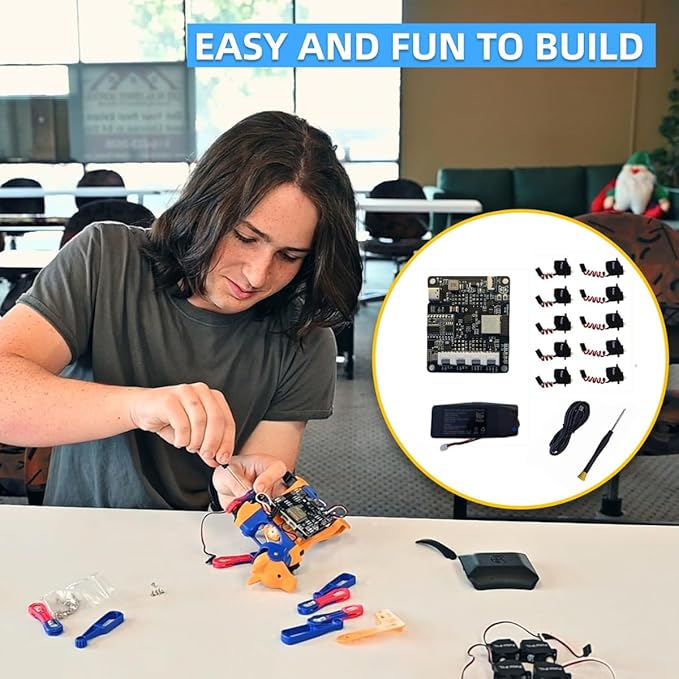 Petoi Robot Dog Bittle X V2 Alloy Servo (Construction) | Robotics Kit | Coding Smart Robot Kit, Voice Control, Programmable Quadruped Robot, Open Source, STEM & Robotics Education