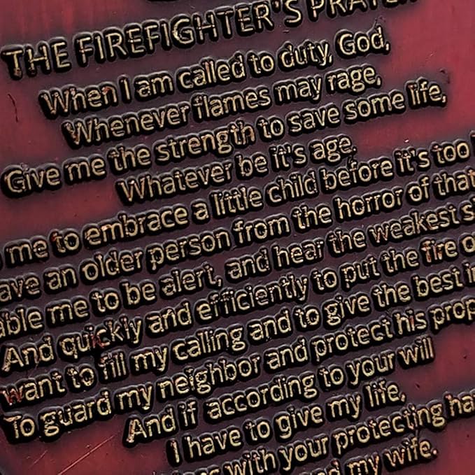Firefighter Challenge Coin – Military Challenge Coin – Firefighter Coins Prayer Challenge Coins – Thin Red Line – Commemorative Firemen Souvenir Gift –Thank You for Your Service