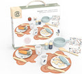 Speedy Monkey Wooden Dining Playset for Kids – 19-Piece Pretend Play Cooking & Kitchen Accessories – Diner Food Toy for Toddlers, Boys & Girls – FSC Certified Role Play Chef Set